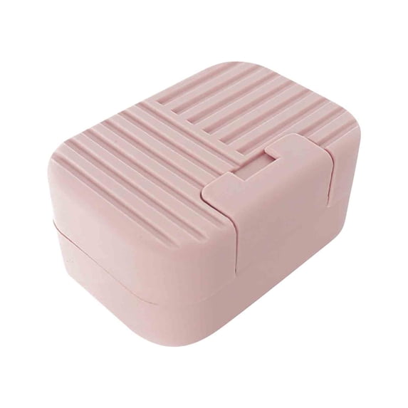 Kugisaki Leakproof Soap Dish with Lid & Draining Layer Shatterproof Bar Soap Holder Case Container for Bathroom Shower, Kitchen Sink Dish