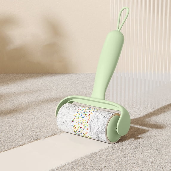 Kugisaki Lint Roller with Cover, Sticky Hair Remover for Clothes, Wide Adhesive Roller, Reusable Dustproof Lint Brush, Tear-Off Sheets, Hanging Design