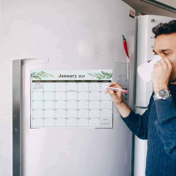 Kugisaki Magnetic Fridge Calendar 2026-2027, 18 Month Large Calendar from January 2026 to June 2027, 11.5" x 13" Calendar for Home Office Planning Organisers