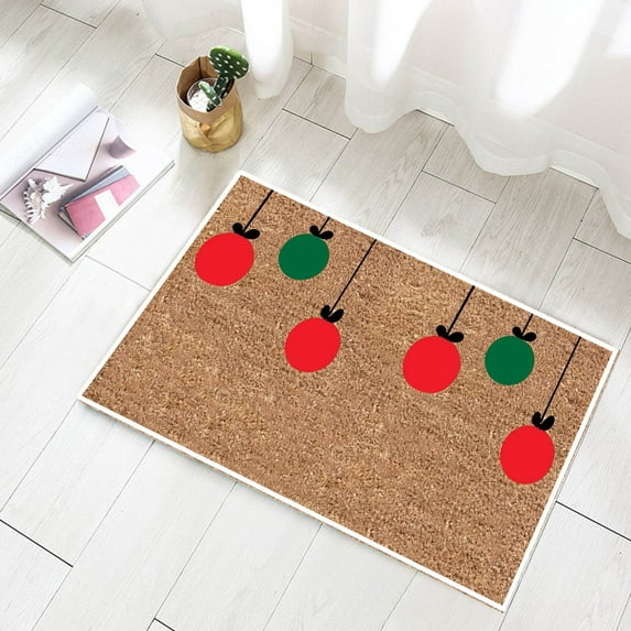 Kugisaki Merry Christmas Entrance Door Mat, No-slip Water Absorption Floor Mat, Winter Home Decor for Entrance Bathroom Yard
