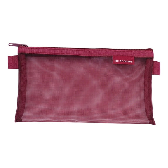 Kugisaki Mesh Zipper Pencil Pouch Transparent Clear Pencil Pouch Multipurpose Storage Bags for Organizing Office, Supplies