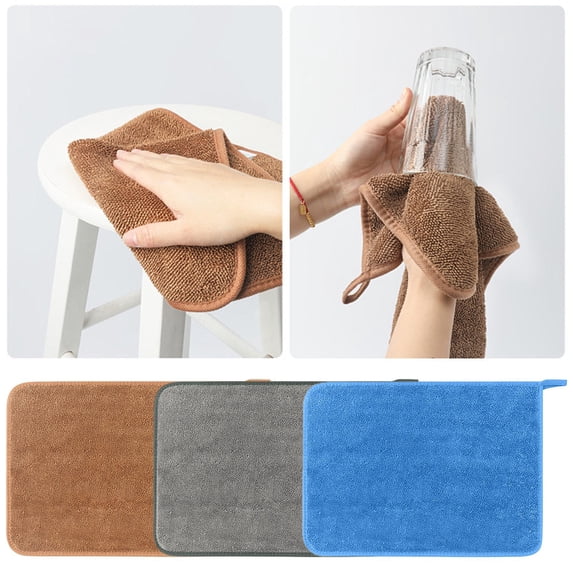 Kugisaki Microfiber Cleaning Cloth, 11.8" x 15.8"Soft Absorbent Hanging Cleaning Rags Lint-Free Streak-Free Cleaning Cloth for Car, House, Kitchen, Window