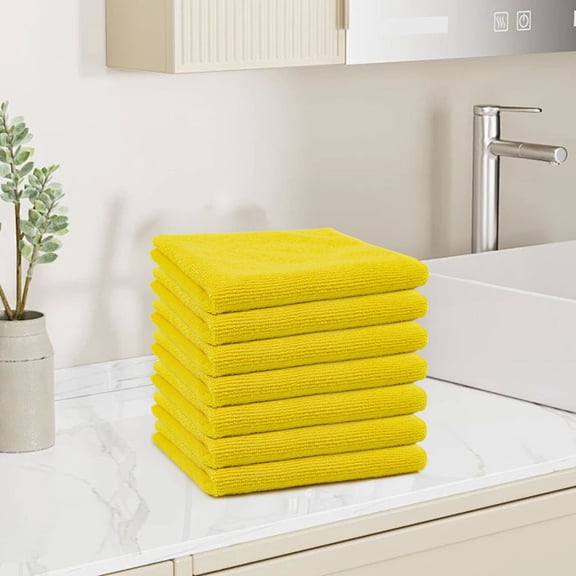 Kugisaki Microfiber Cleaning Cloths 9.8x9.8 Inch Strong Water Absorption Thickened Cleaning Rags Stain and Oil Cleaning Cloth