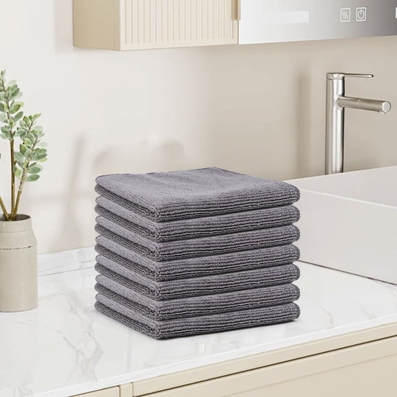 Kugisaki Microfiber Cleaning Cloths 9.8x9.8 Inch Strong Water Absorption Thickened Cleaning Rags Stain and Oil Cleaning Cloth