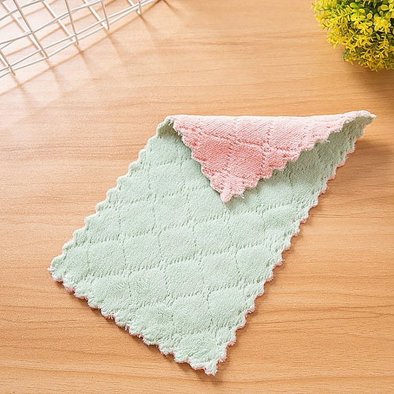 Kugisaki Microfiber Cleaning Cloths Double-sided Two-tone, Strong Water Absorption Thickened Cleaning Rags