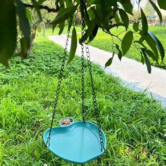 Kugisaki Outdoor Hanging Bird Bath Bird Feeder for Garden Yard Hanging Feeder Tray for Outdoor Decor