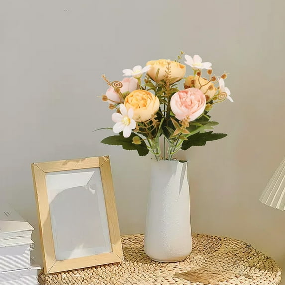 Kugisaki Peonies Artificial Flowers Bouquets Vintage Fake Peonies Flowers with Stems for Wedding Decorationhome hotel indoor landscape Bride Bouquet Faux Flowers