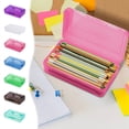 thumbnail image 1 of Kugisaki Plastic Pencil Box Large Capacity Pencil Boxes Clear Boxes with Snap-tight Lid Stackable Design Office Supplies Storage Organizer Box, 1 of 6