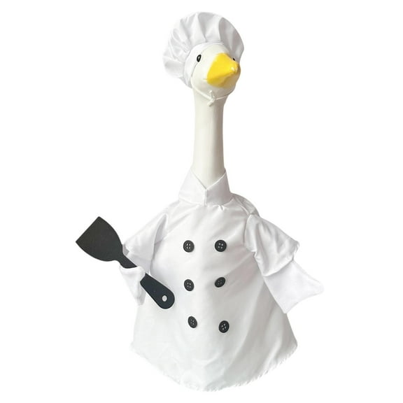 Kugisaki Porch Goose OutFits Chef Goose Costume Accessories Funny Patio Yard Lawn Decor for 23" Lawn Porch Goose