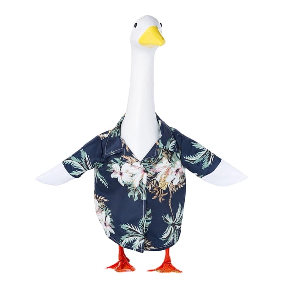 Kugisaki Porch Goose OutFits Summer Beach Porch Goose Clothes Decor 23"Goose Statue Costume for Patio Yard Lawn Decor