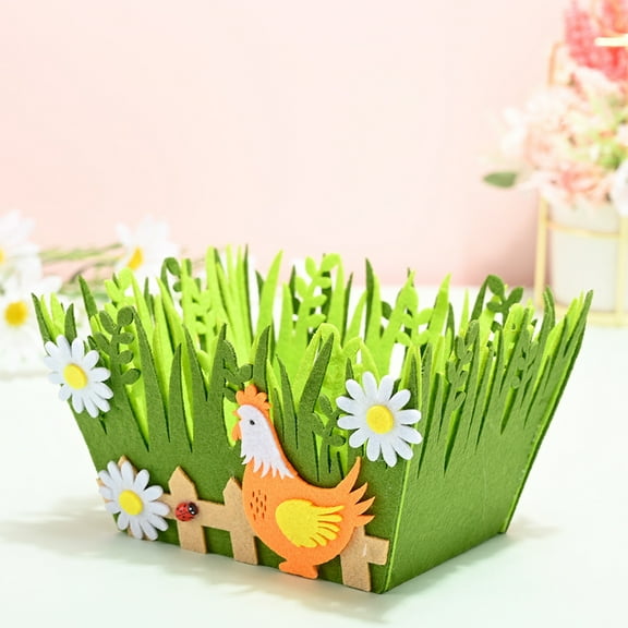 Kugisaki Portable Easter Basket Felt Easter Tote Bags for Eggs Gifts and Party Favor Supplies Festival Atmosphere Decoration