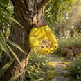 thumbnail image 1 of Kugisaki Resin Tree Mounted Bird Feeder Creative Banana Shaped Bird Feeder for Outdoor Garden Patio Decor, 1 of 7