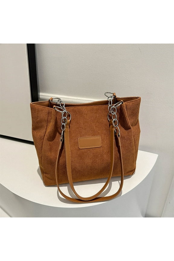 Shoulder Bag Striped Velvet Bag Large Capacity Handheld Canvas Tote Tote Hundred Cas ual Shoulder Crossbody Bag for Casual Outings Daily Commuting