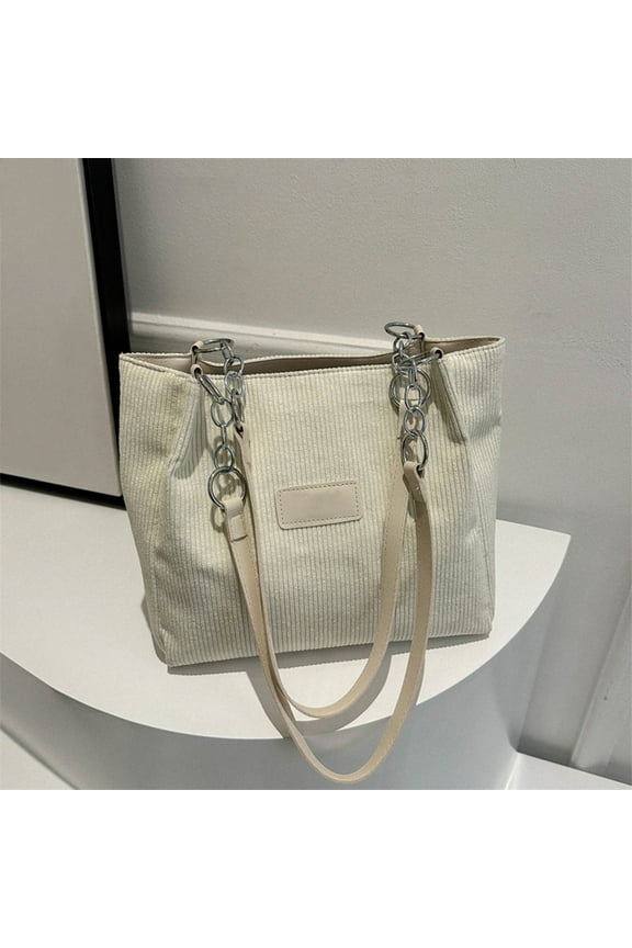 Shoulder Bag Striped Velvet Bag Large Capacity Handheld Canvas Tote Tote Hundred Cas ual Shoulder Crossbody Bag for Casual Outings Daily Commuting