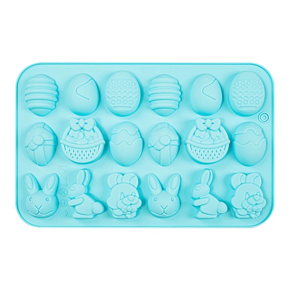 Kugisaki Silicone Cake Molds Baking Pan with Rabbit & Egg Shape Non-Stick Silicone Molds for Chocolate, Candy, Jelly, Muffin