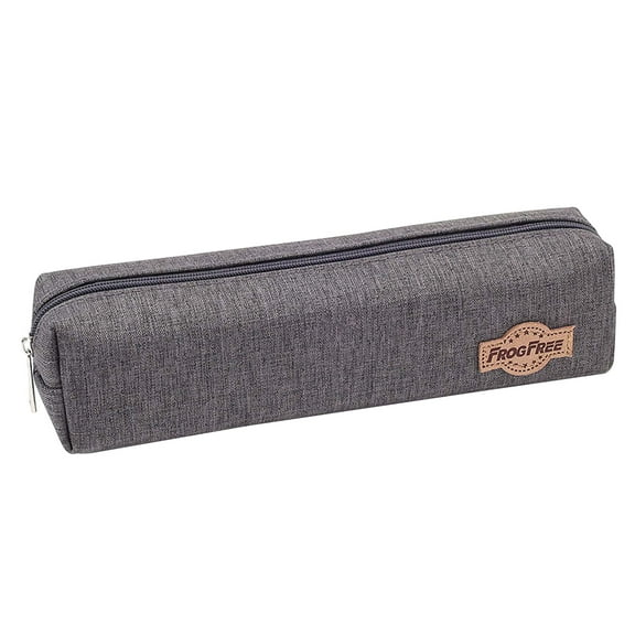 Kugisaki Small Canvas Pencil Pouch Pen Stationery Case Mesh Zipper Pouch Zipper Bags with Easy Grip Handle & Loop