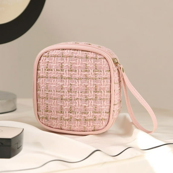 Kugisaki Small Makeup Bag Portable Hand Cosmetic Bag Mini Toiletry Bag With Inner Pocket Small Pouch for Gym Travel Camping Dorm