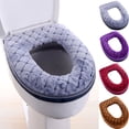 thumbnail image 1 of Kugisaki Soft Flock Toilet Seat Cover with Zipper, Non Slip Thicker Warmer Washable Bathroom Toilet Seat Cushion, Easy-Install Reusable Toilet Lid Seat Cover Pads, 1 of 7