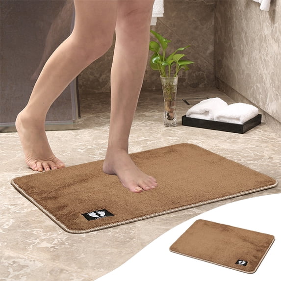 Kugisaki Soild Color Fleece Rugs Floor Mats, 15.7x23.6 Inch Water Absorbent Non-Slip Mats Foot Mats for Kitchen Living Room Bedroom Bathroom