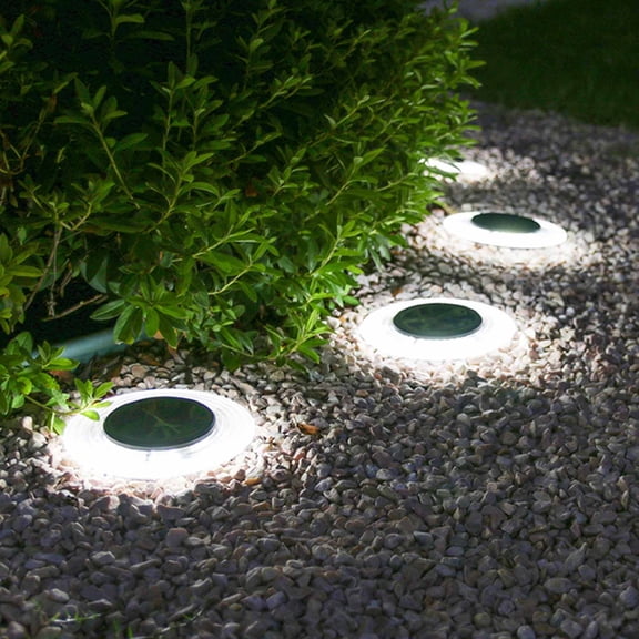 Kugisaki Solar Ground Lights Outdoor Waterproof Disk Solar Pathway Lights for Yard Garden Walkway Deck Patio Landscape Lawn Driveway