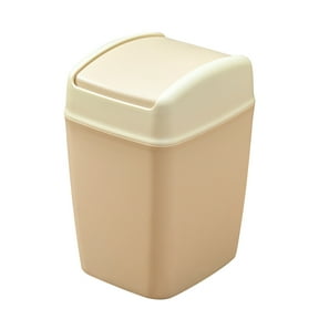 Kugisaki Square Push Trash Can, Large Capacity Wastepaper Garbage Basket with Lid for Home Kitchen Bathroom Office Garage