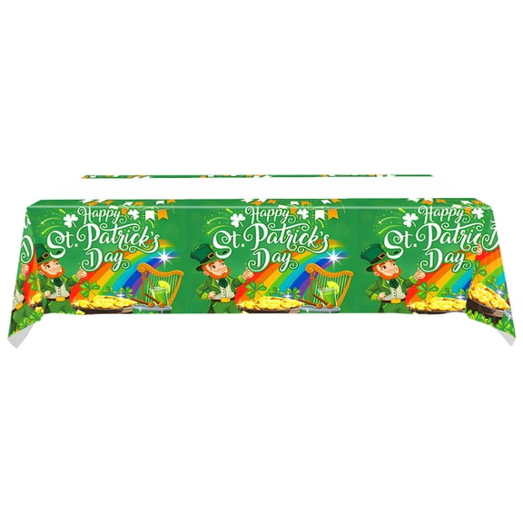 Kugisaki St. Patrick's Decoration Table Runner Spring Clover Table Runner Tablecloth for Kitchen Dining Table Home Party Decorations 108x54 in