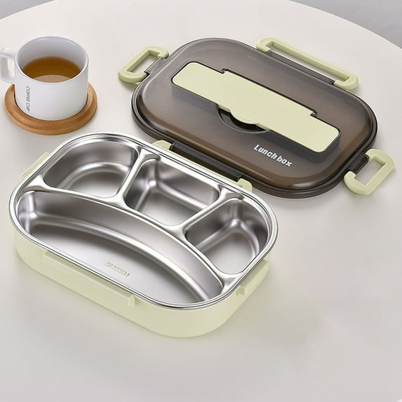 Kugisaki Stainless Steel Bento Box Compartments Leak Proof Metal Bento Lunch Box 304 Stainless Steel Bento Lunch Containers for and Office