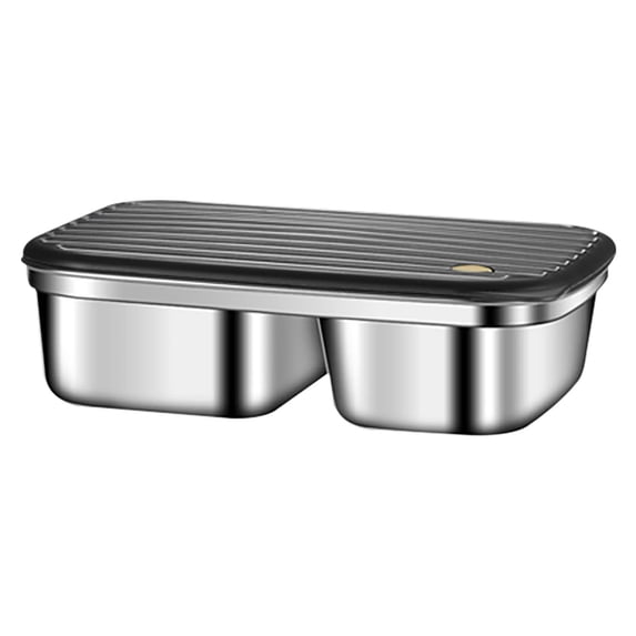 Kugisaki Stainless Steel Bento Box Compartments Leak Proof Metal Bento Lunch Box Bento Lunch Containers with Airtight Lids for and Office
