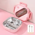 thumbnail image 1 of Kugisaki Stainless Steel Bento Box Lunch Box Portable Lunch Containers Compartments Bento Lunch Box with Airtight Plastic Lids & Tableware, 1 of 6