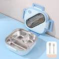 thumbnail image 1 of Kugisaki Stainless Steel Bento Box Lunch Box Portable Lunch Containers Compartments Bento Lunch Box with Airtight Plastic Lids & Tableware, 1 of 6