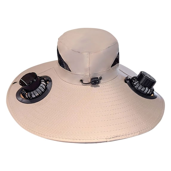 Kugisaki Summer Bucket Hat Sun Hat with Fans Solar Power & USB Charging Fishing Essentials for Women Men Camping Hiking Beach Gardening