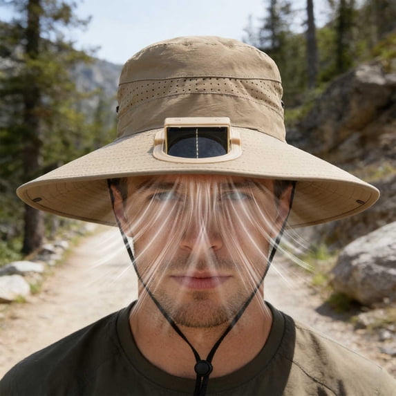 Kugisaki Summer Bucket Hat Sun Hat with Fans Solar Power & USB Charging for Women Men Fishing Camping Hiking Beach Gardening