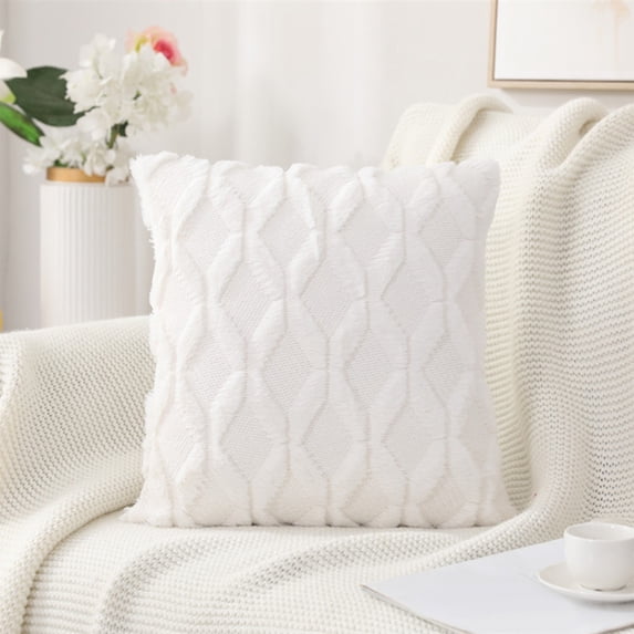 Kugisaki Throw Pillow Covers Soft Thicked Flocked Pillowcase Decorative Pillow Covers for Sofa Couch Bed