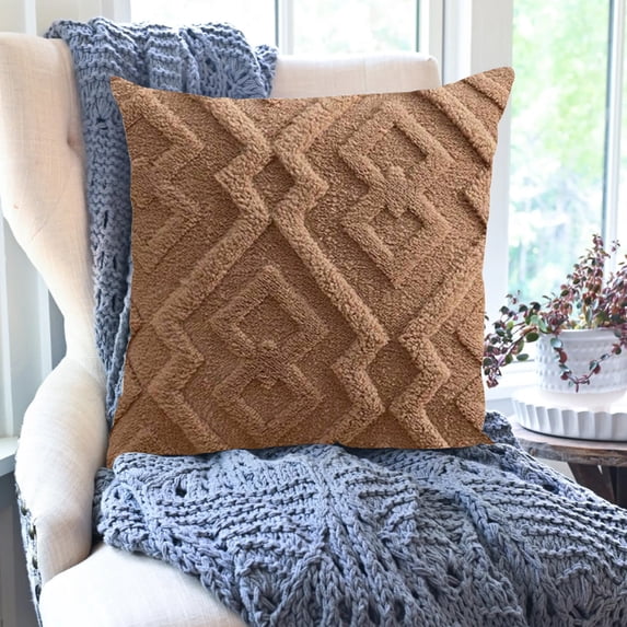 Kugisaki Throw Pillow Covers Soft Thicked Flocked Pillowcase Decorative Pillow Covers for Sofa Couch Bed