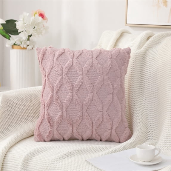 Kugisaki Throw Pillow Covers Soft Thicked Flocked Pillowcase Decorative Pillow Covers for Sofa Couch Bed