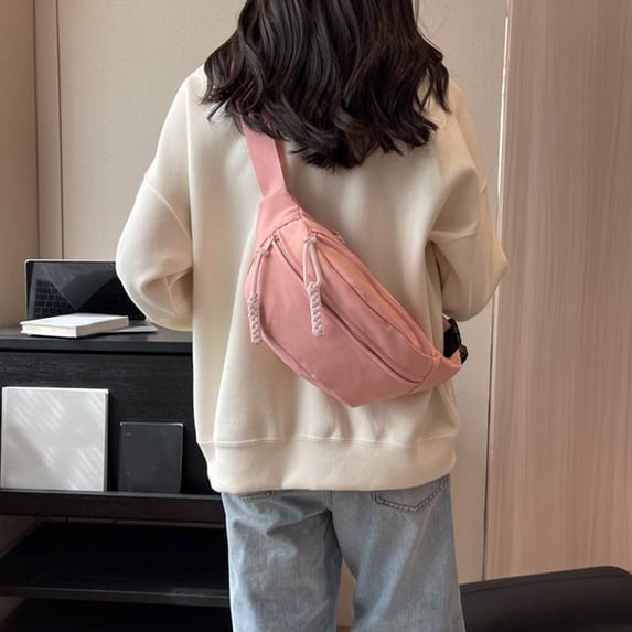 Kugisaki Trendy Canvas Sling Bag Crossbody Chest Shoulder Sling Purse One Strap Travel Bag for Men Women