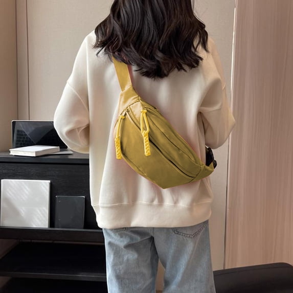 Kugisaki Trendy Canvas Sling Bag Crossbody Chest Shoulder Sling Purse One Strap Travel Bag for Men Women