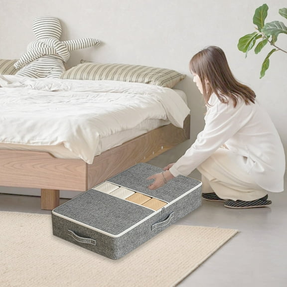 Kugisaki Under Bed Storage Bags, Large Capacity Storage Containers with Reinforced Handle and Window, Organization for Comforters, Sheets, Clothes