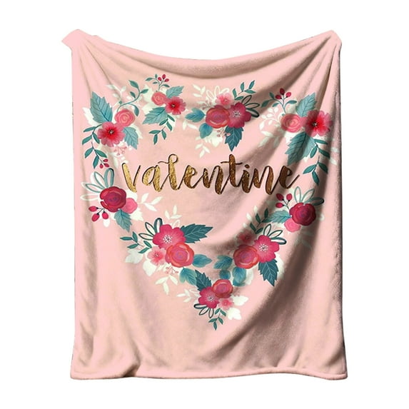 Kugisaki Valentine's Day Decoration Home Valentine's Day Throw Blankets 39.3 x 51.2 in Printed Throw Blanket Soft Lightweight Cozy Love Gift for Wife Women Couch Sofa Bed Decor
