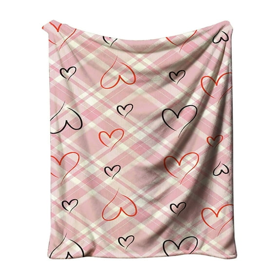 Kugisaki Valentine's Day Decoration Home Valentine's Day Throw Blankets Soft Lightweight Cozy Flannel Blankets Love Gift for Wife Women Couch Sofa Bed Decor 39.3 x 51.2 in