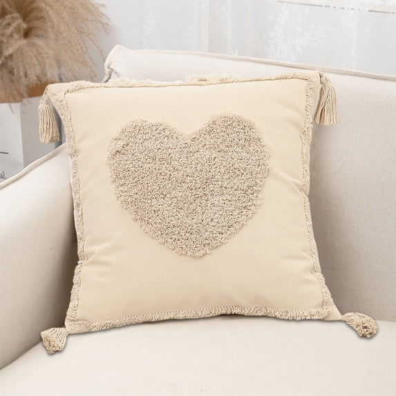 Kugisaki Valentines Day Pillow Covers 18x18in Plush Fluffy Pillow Case Embroidery Love Heart Pillow Covers for Couch, Sofa, Bed Home Holiday Decor