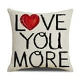 thumbnail image 1 of Kugisaki Valentines Day Throw Pillow Covers 18x18 in Valentine Linen Pillow Case with Heart for Couch Sofa Bed Home Decorations, 1 of 3