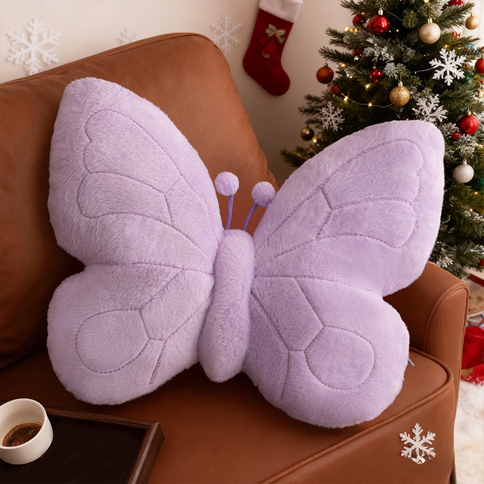 Kugisaki Valentines's Day Butterflies-shaped Throw Pillows Cute Plush Fluffy Throw Pillows Sofa Cushions for Large Couch Sofa Home Holiday Decorations