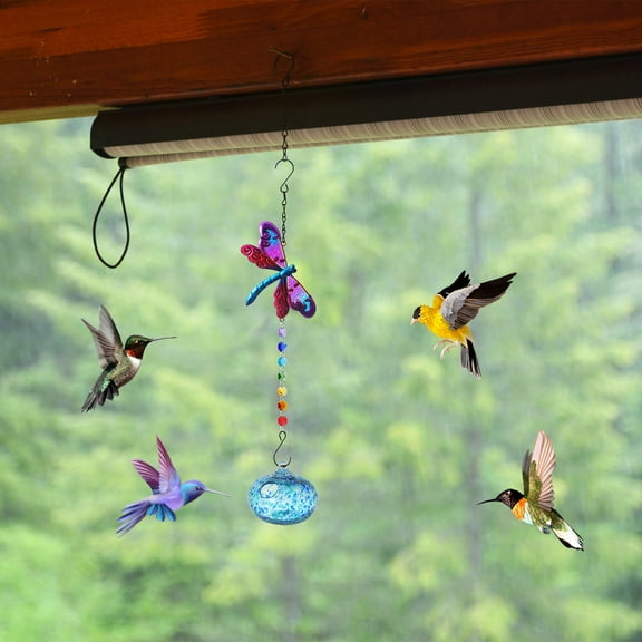 Kugisaki Wild Bird Feeder for Outside,Painted Animals Shaped Birdfeeders Hanging Bird Feeder for Garden Patio Yard Decor