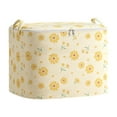 thumbnail image 1 of Kugisaki Yellow Floral Print Storage Bin, Large-Capacity Fabric Organizer with Zipper & Handles, Home Storage Solution for Clothes, Bedding & Toys, 1 of 6