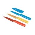 thumbnail interactive-video image 1 of Kuhn Rikon Paring Knife Set, 3 Pack 4 Inch Nonstick Knives with Sheaths, 1 of 5