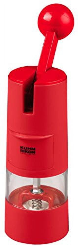 Red Plastic Ratchet Spice Grinder with Ceramic Mechanism