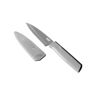Tovolo Set of 2 - 8 inch Paring Knives with Bonus Protective Blade Covers! Great for Cutting Dicing & Slicing Tomatoes, Fruits, Meat & More, Charcoal
