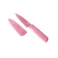 thumbnail image 1 of Kuhn Rikon Colori Non-Stick Serrated Paring Knife with Safety Sheath, 4 inch, Pink, 1 of 1