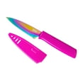 thumbnail image 1 of Kuhn Rikon Colori Non-Stick Serrated Paring Knife with Safety Sheath, 4 inch, Rainbow, 1 of 1